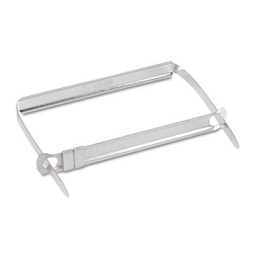 Standard Two-Piece Two-Prong Paper Fastener Base and Compressor Sets, 2" Capacity, 2.75" Center to Center, Silver, 50/Box