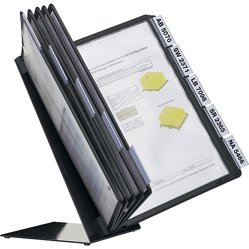 DURABLE Table 10 Display Panel System Table - Support A4 Media - Sturdy, Rugged, Anti-glare, Non Expandable - Black - 6 / Carton (552201CT)