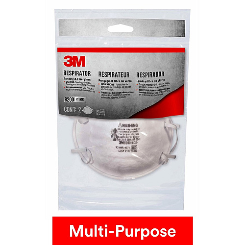 3M N95 Particle Respirator 8200 Masks - 2-Packs Airborne Particle, Mold, Dust, Granular Pesticide, Allergen Protection - White - Disposable, Lightweight, Stretchable, Adjustable Nose Clip - 2/Pack - 12 / Carton (8200H2C)