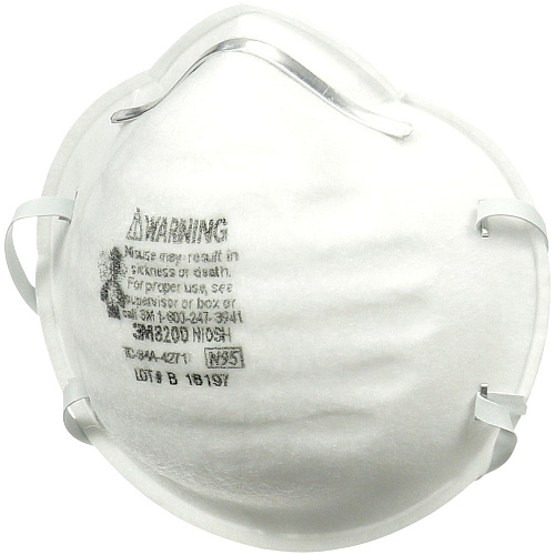 3M N95 Particle Respirator 8200 Masks - 2-Packs Airborne Particle, Mold, Dust, Granular Pesticide, Allergen Protection - White - Disposable, Lightweight, Stretchable, Adjustable Nose Clip - 2/Pack - 12 / Carton (8200H2C)