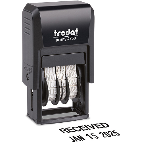 Trodat Micro Message Date Stamp Date Stamp - 0.75" Impression Width x 1" Impression Length - 10000 Impression(s) - Assorted - Recycled - 1 Each (E4853L)