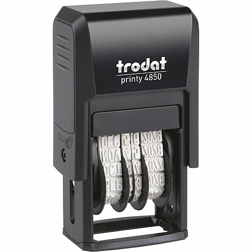 Trodat Micro Message Date Stamp Date Stamp - 0.75" Impression Width x 1" Impression Length - 10000 Impression(s) - Assorted - Recycled - 1 Each (E4853L)