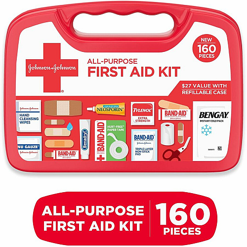 Johnson & Johnson All Purpose First Aid Kit 160 x Piece(s) - White - 1 Each (202045)