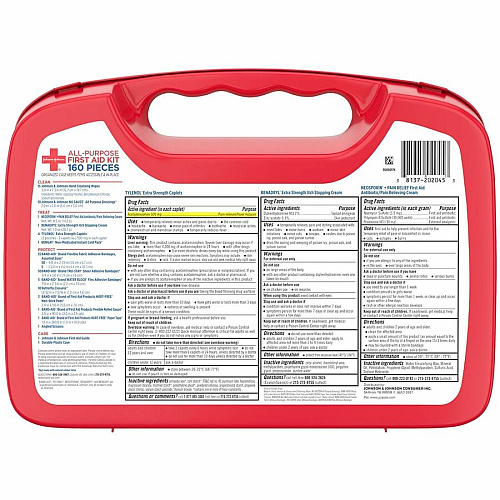 Johnson & Johnson All Purpose First Aid Kit 160 x Piece(s) - White - 1 Each (202045)