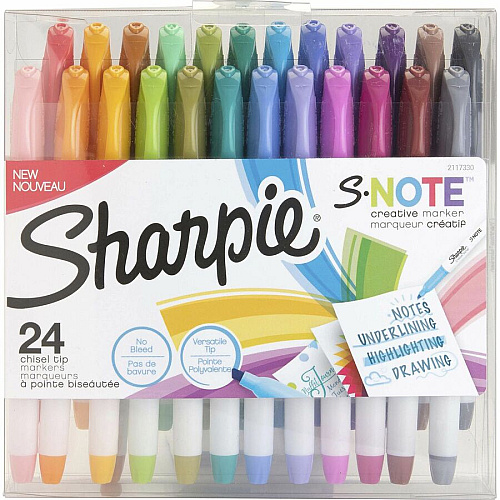 Sharpie S-Note Creative Markers, Chisel Tip Chisel Marker Point - Assorted Ink - 24 / Pack (2158059)