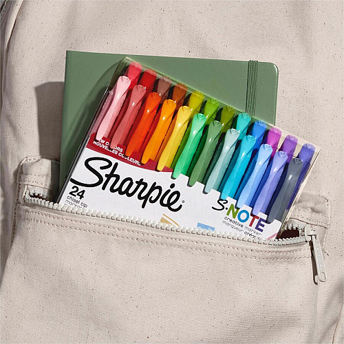 Sharpie S-Note Creative Markers, Chisel Tip Chisel Marker Point - Assorted Ink - 24 / Pack (2158059)