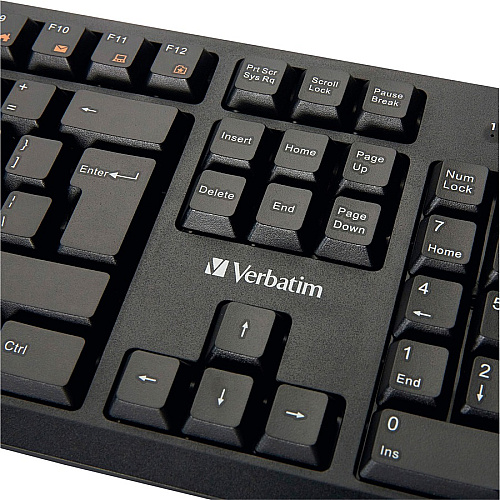 Verbatim Wired Keyboard and Mouse USB Cable Keyboard - USB Mouse - 1000 dpi - Multimedia Hot Key(s) - Symmetrical - Compatible with Linux, Windows, ChromeOS, Mac, PC, Mac OS - 1 Each (70734)