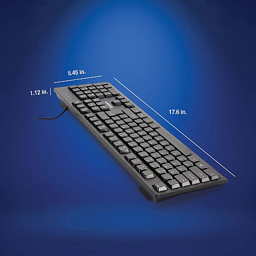 Verbatim Wired Keyboard Cable Connectivity - USB Interface - Multimedia Hot Key(s) - Linux, ChromeOS, Mac OS, Windows, Mac, PC (70735)