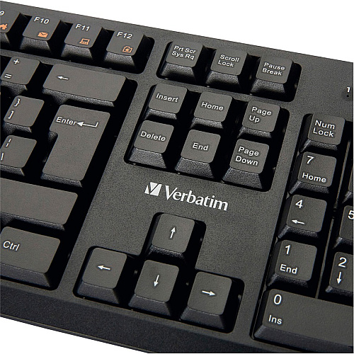 Verbatim Wired Keyboard Cable Connectivity - USB Interface - Multimedia Hot Key(s) - Linux, ChromeOS, Mac OS, Windows, Mac, PC (70735)