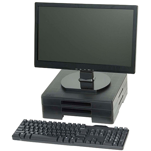 Data Accessories Company MP-106 Ergo Monitor Riser Block 77 lb Load Capacity - 1.25" Height x 12" Width x 12" Depth - Black - TAA Compliant (02151)