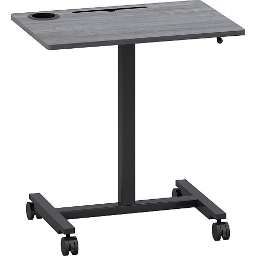 Lorell Height-adjustable Mobile Desk Weathered Charcoal Laminate Top - Powder Coated Base - Height Adjustable - 30" to 43.63" Adjustment - 43" Height x 26.63" Width x 19.13" Depth - Assembly Required - 1 Each (LLR84837)