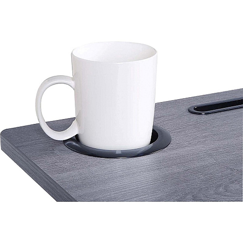 Lorell Height-adjustable Mobile Desk Weathered Charcoal Laminate Top - Powder Coated Base - Height Adjustable - 30" to 43.63" Adjustment - 43" Height x 26.63" Width x 19.13" Depth - Assembly Required - 1 Each (LLR84837)
