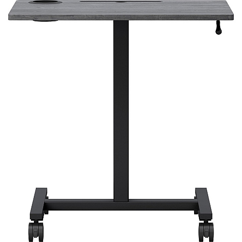 Lorell Height-adjustable Mobile Desk Weathered Charcoal Laminate Top - Powder Coated Base - Height Adjustable - 30" to 43.63" Adjustment - 43" Height x 26.63" Width x 19.13" Depth - Assembly Required - 1 Each (LLR84837)