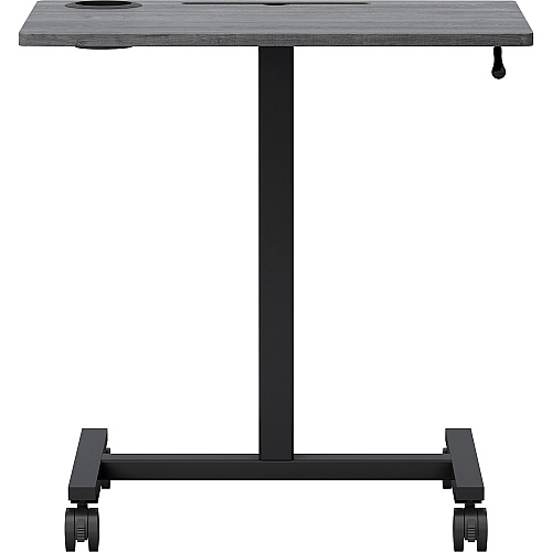 Lorell Height-adjustable Mobile Desk Weathered Charcoal Laminate Top - Powder Coated Base - Height Adjustable - 30" to 43.63" Adjustment - 43" Height x 26.63" Width x 19.13" Depth - Assembly Required - 1 Each (LLR84837)