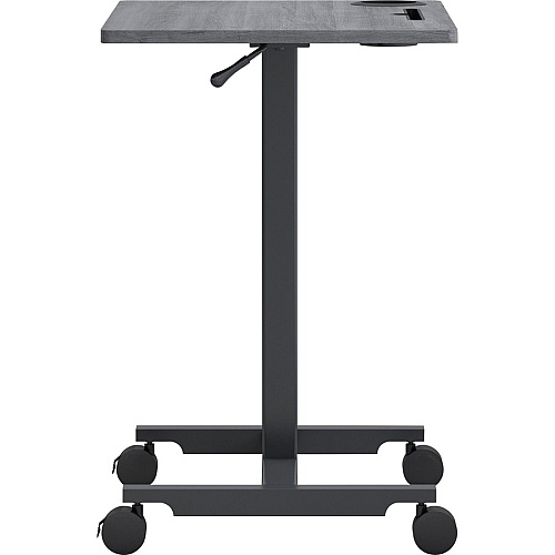 Lorell Height-adjustable Mobile Desk Weathered Charcoal Laminate Top - Powder Coated Base - Height Adjustable - 30" to 43.63" Adjustment - 43" Height x 26.63" Width x 19.13" Depth - Assembly Required - 1 Each (LLR84837)