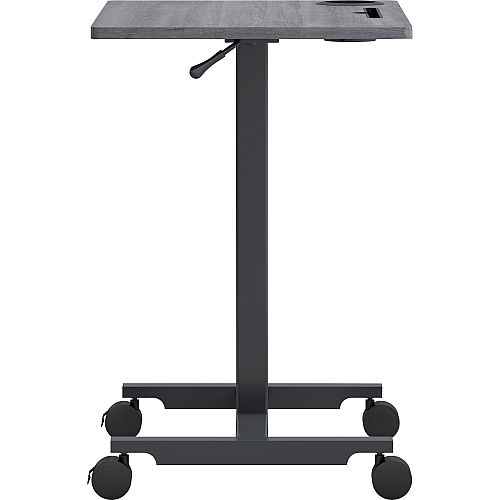 Lorell Height-adjustable Mobile Desk Weathered Charcoal Laminate Top - Powder Coated Base - Height Adjustable - 30" to 43.63" Adjustment - 43" Height x 26.63" Width x 19.13" Depth - Assembly Required - 1 Each (LLR84837)