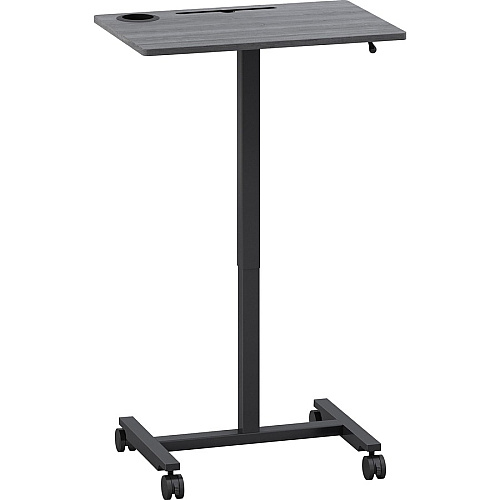 Lorell Height-adjustable Mobile Desk Weathered Charcoal Laminate Top - Powder Coated Base - Height Adjustable - 30" to 43.63" Adjustment - 43" Height x 26.63" Width x 19.13" Depth - Assembly Required - 1 Each (LLR84837)