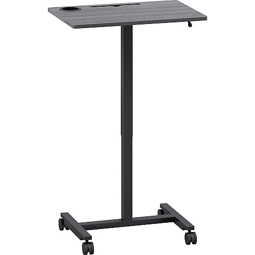 Lorell Height-adjustable Mobile Desk Weathered Charcoal Laminate Top - Powder Coated Base - Height Adjustable - 30" to 43.63" Adjustment - 43" Height x 26.63" Width x 19.13" Depth - Assembly Required - 1 Each (LLR84837)