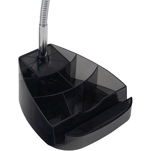 Victory Light V-Light Organizer Desk Lamp 10 W LED Bulb - Chrome - Flexible Arm - Desk Mountable - Black, Chrome, Translucent - for Desk, Tablet, Phone (SVCA2148104B)