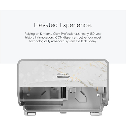 Kimberly-Clark Professional ICON Standard Roll Horizontal Toilet Paper Dispenser Coreless - 2 x Roll - Cherry Blossom - Refillable, Key Lock - 1 Each (58732)
