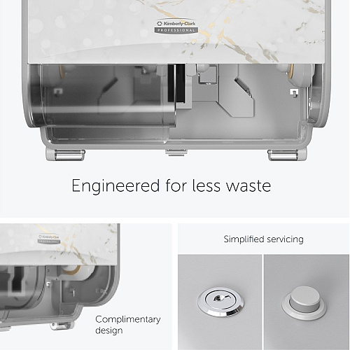 Kimberly-Clark Professional ICON Standard Roll Horizontal Toilet Paper Dispenser Coreless - 2 x Roll - Cherry Blossom - Refillable, Key Lock - 1 Each (58732)