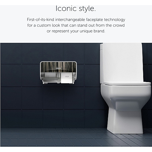 Kimberly-Clark Professional ICON Standard Roll Horizontal Toilet Paper Dispenser Coreless - 2 x Roll - Ebony Woodgrain - Refillable, Key Lock - 1 Each (58752)