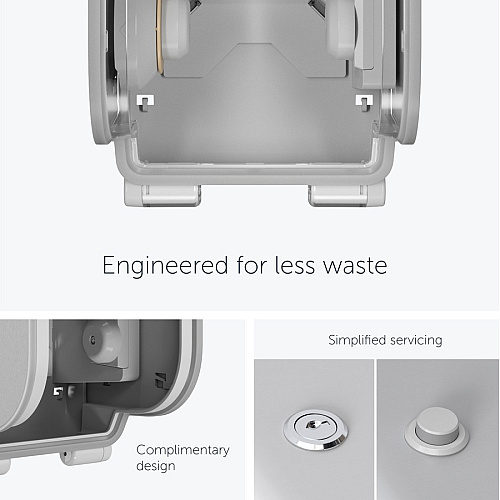 Kimberly-Clark Professional ICON Standard Roll Vertical Toilet Paper Dispenser Coreless - 2 x Roll - Cherry Blossom - Refillable, Key Lock - 1 Each (58731)