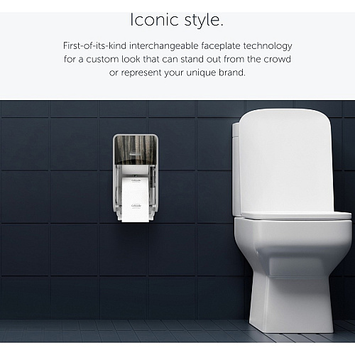 Kimberly-Clark Professional ICON Standard Roll Vertical Toilet Paper Dispenser Coreless - 2 x Roll - Ebony Woodgrain - Refillable, Key Lock - 1 Each (58751)