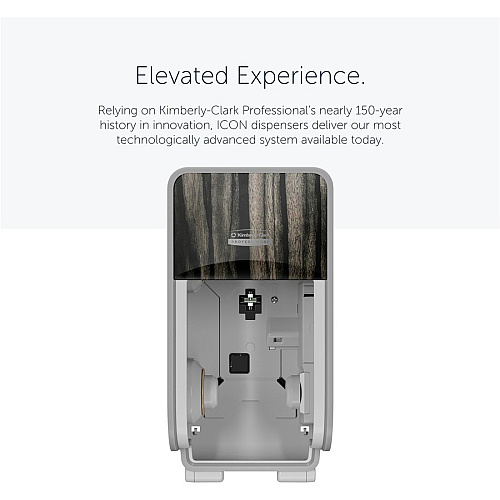 Kimberly-Clark Professional ICON Standard Roll Vertical Toilet Paper Dispenser Coreless - 2 x Roll - Ebony Woodgrain - Refillable, Key Lock - 1 Each (58751)