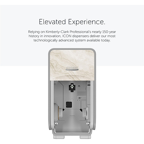 Kimberly-Clark Professional ICON Standard Roll Vertical Toilet Paper Dispenser Coreless - 2 x Roll - Warm Marble - Refillable, Key Lock - 1 Each (58741)