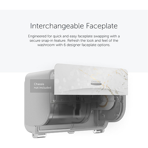 Kimberly-Clark Professional ICON Standard Roll Horizontal Toilet Paper Dispenser Faceplate 3.6" x 12" x 1.5" - 1 Each (58822)