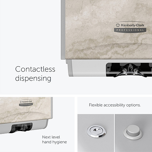 Kimberly-Clark Professional ICON Electronic Skin Care Dispenser Automatic - Touch-free, Hygienic, Refillable, Key Lock, Push Button, Locking Mechanism - Warm Marble - 1 Each (58744)