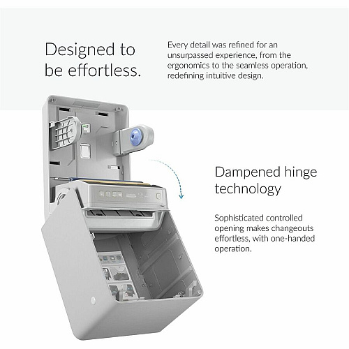Kimberly-Clark Professional ICON Auto Roll Towel Disp Chassis Touchless Dispenser - 16.5" Height x 12.4" Width x 10.2" Depth - Gray - Automatic, Hinged, Jam-free, Key Lock, Push Button - 1 Each (54254)