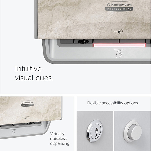 Kimberly-Clark Professional ICON Auto Roll Towel Dispenser Touchless Dispenser - 16.5" Height x 12.4" Width x 10.2" Depth - Warm Marble - Automatic, Hinged, Jam-free, Key Lock, Push Button, Long Lasting - 1 Each (58740)