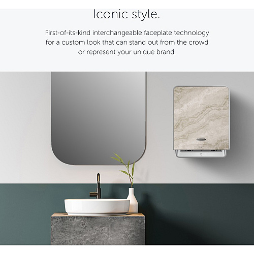 Kimberly-Clark Professional ICON Auto Roll Towel Dispenser Touchless Dispenser - 16.5" Height x 12.4" Width x 10.2" Depth - Warm Marble - Automatic, Hinged, Jam-free, Key Lock, Push Button, Long Lasting - 1 Each (58740)