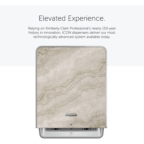 Kimberly-Clark Professional ICON Auto Roll Towel Dispenser Touchless Dispenser - 16.5" Height x 12.4" Width x 10.2" Depth - Warm Marble - Automatic, Hinged, Jam-free, Key Lock, Push Button, Long Lasting - 1 Each (58740)