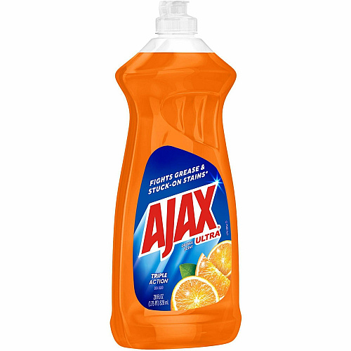 AJAX Triple Action Dish Soap 28 fl oz (0.9 quart) - Orange Scent - Pleasant Scent, Phosphate-free, Kosher-free - Orange - 9 / Carton (144678CT)