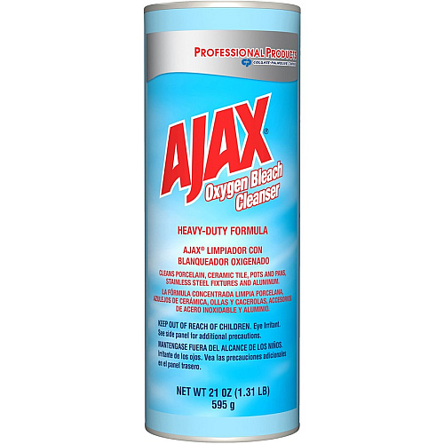 AJAX Oxygen Bleach Cleanser 21 oz (1.31 lb) - Pleasant Scent - Heavy Duty - Blue - 24 / Carton (214278CT)