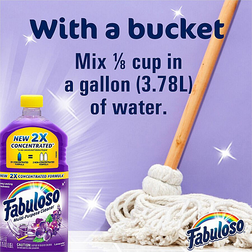 Fabuloso&reg; All-Purpose Cleaner, Lavender Scent, 56 oz. Bottle 56 fl oz (1.8 quart) - Lavender Scent - Rinse-free, Residue-free, Long Lasting, Easy to Use - Purple Bottle - 1 Each (153041)