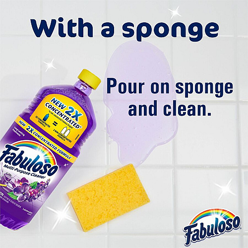 Fabuloso&reg; All-Purpose Cleaner, Lavender Scent, 128 oz. Bottle 128 fl oz (4 quart) - Lavender Scent - Rinse-free, Residue-free, Long Lasting - Purple - 1 Each (153058)