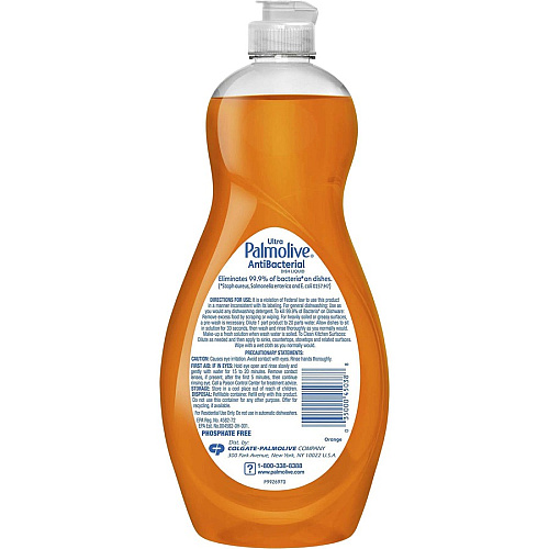 Palmolive Antibacterial Ultra Dish Soap Concentrate - 20 fl oz (0.6 quart) - Antibacterial, Phosphate-free, Kosher, Residue-free, Non-abrasive - Orange - 1 Each (US04232A)