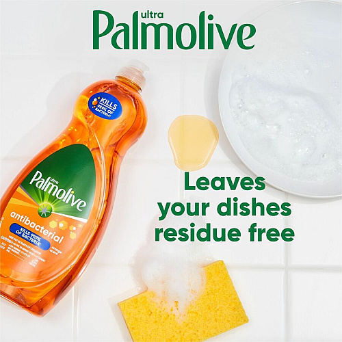 Palmolive&reg; Antibacterial Ult Dish Soap, Liquid, 35.2-oz. Or, 9/CT Concentrate - 35.2 fl oz (1.1 quart) - pH Balanced, Residue-free, Non-abrasive, Antibacterial - Orange - 9 / Carton (US04274ACT)