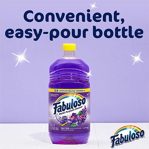 Fabuloso&reg; All-Purpose Cleaner, Lavender Scent, 33.8 oz. Bottle 33.8 fl oz (1.1 quart) - Lavender Scent - Rinse-free, Residue-free, Long Lasting - Lavender - 1 Each (153096)
