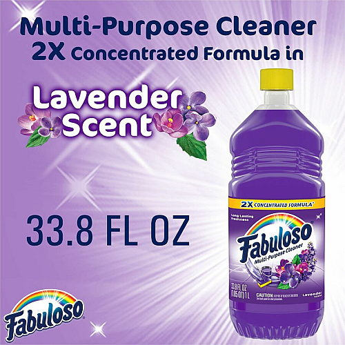 Fabuloso&reg; All-Purpose Cleaner, Lavender Scent, 33.8 oz. Bottle 33.8 fl oz (1.1 quart) - Lavender Scent - Rinse-free, Residue-free, Long Lasting - Lavender - 1 Each (153096)