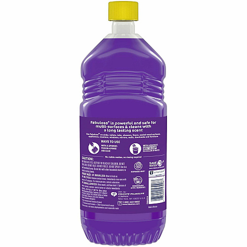 Fabuloso&reg; All-Purpose Cleaner, Lavender Scent, 33.8 oz. Bottle 33.8 fl oz (1.1 quart) - Lavender Scent - Rinse-free, Residue-free, Long Lasting - Lavender - 1 Each (153096)
