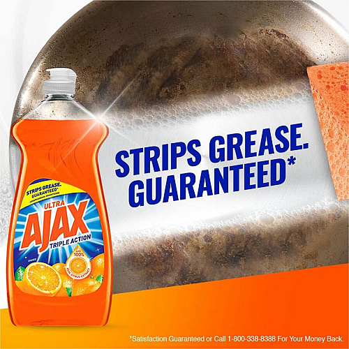 AJAX Triple Action Dish Soap 52 fl oz (1.6 quart) - Orange Scent - Pleasant Scent, Phosphate-free, Kosher-free - Orange - 6 / Carton (149860CT)