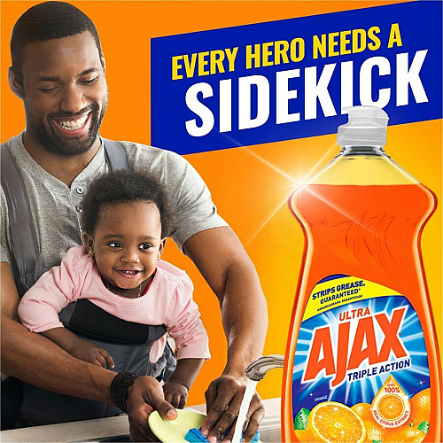 AJAX Triple Action Dish Soap 52 fl oz (1.6 quart) - Orange Scent - Pleasant Scent, Phosphate-free, Kosher-free - Orange - 1 Each (149860)