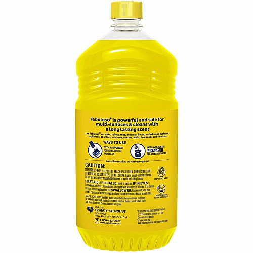 Fabuloso&reg; Multi-Purpose Cleaner, Lemon Scent, 56 oz. Bottle 56 fl oz (1.8 quart) - Lemon Scent - Rinse-free, Residue-free, Long Lasting - Yellow - 1 Bottle (MX06157A)