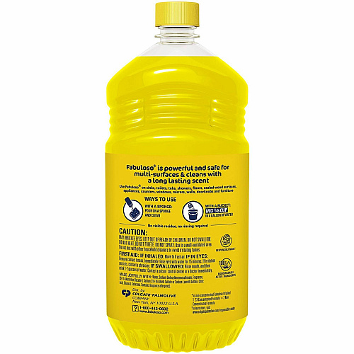 Fabuloso&reg; Multi-Purpose Cleaner, Lemon Scent, 56 oz. Bottle 56 fl oz (1.8 quart) - Lemon Scent - Rinse-free, Residue-free, Long Lasting - Yellow - 1 Bottle (MX06157A)