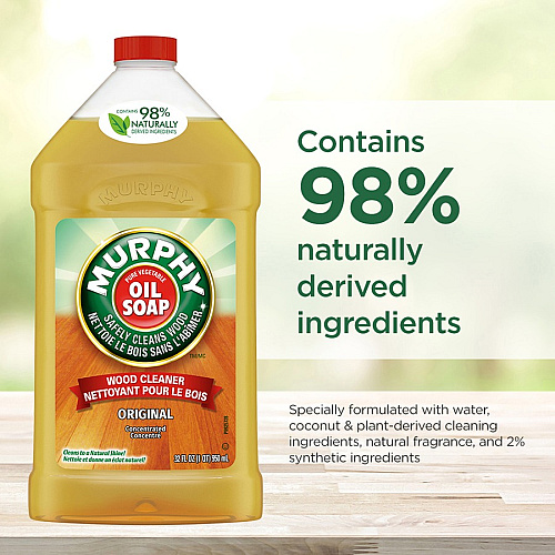 Murphy&reg; Oil Soap Wood Cleaner Ready-To-Use - 32 fl oz (1 quart) - Phosphate-free, Ammonia-free, Bleach-free - Gold Bottle - 1 Each (101163)
